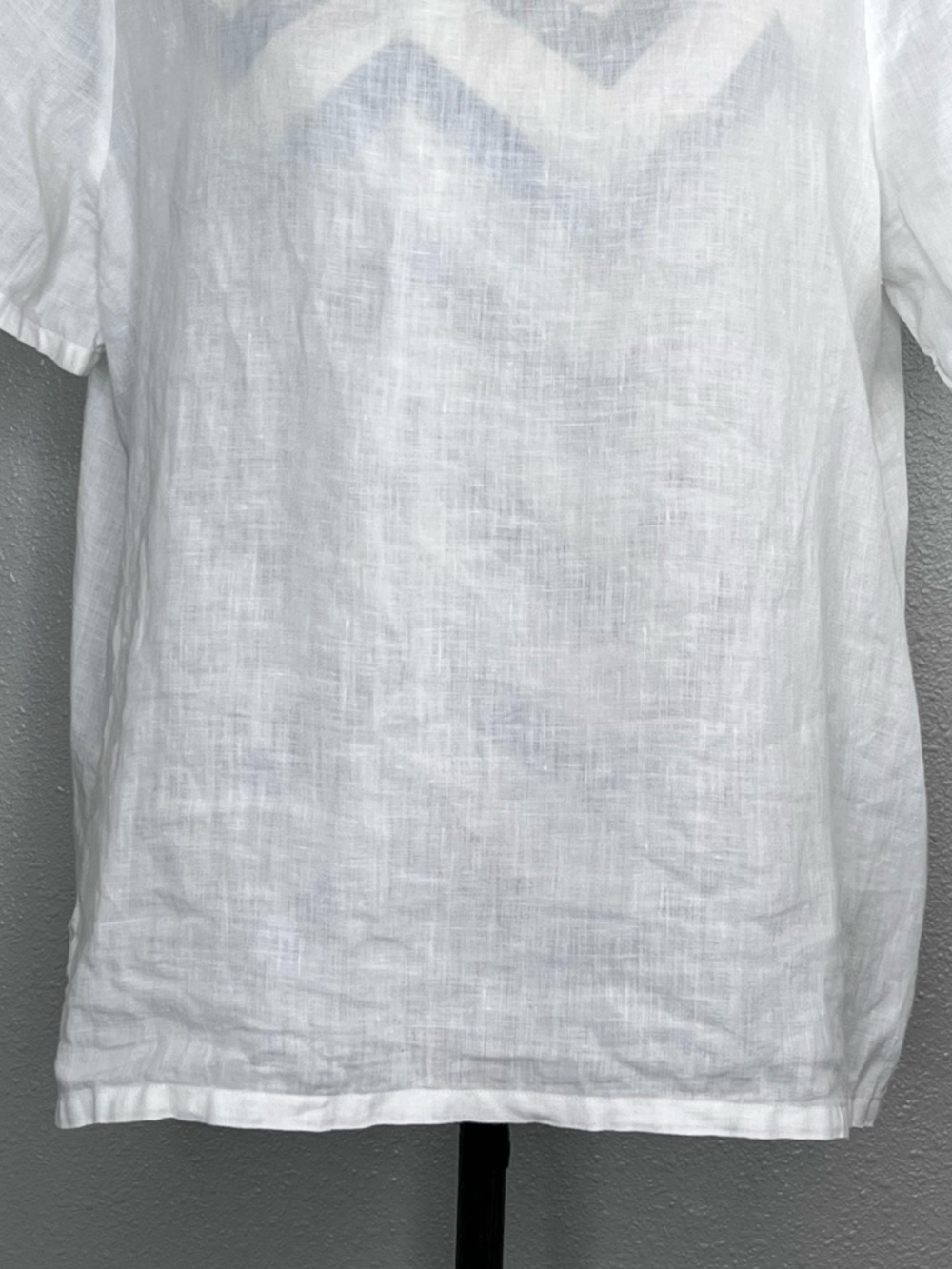 Eileen Fisher Sz M 100% Linen Lightweight Breathable Minimalist Short-Sleeve Top - Picture 4 of 10